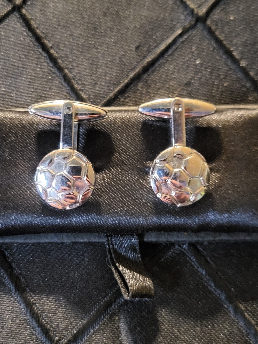 Silver Soccer Ball Cufflinks - Men's Accessories